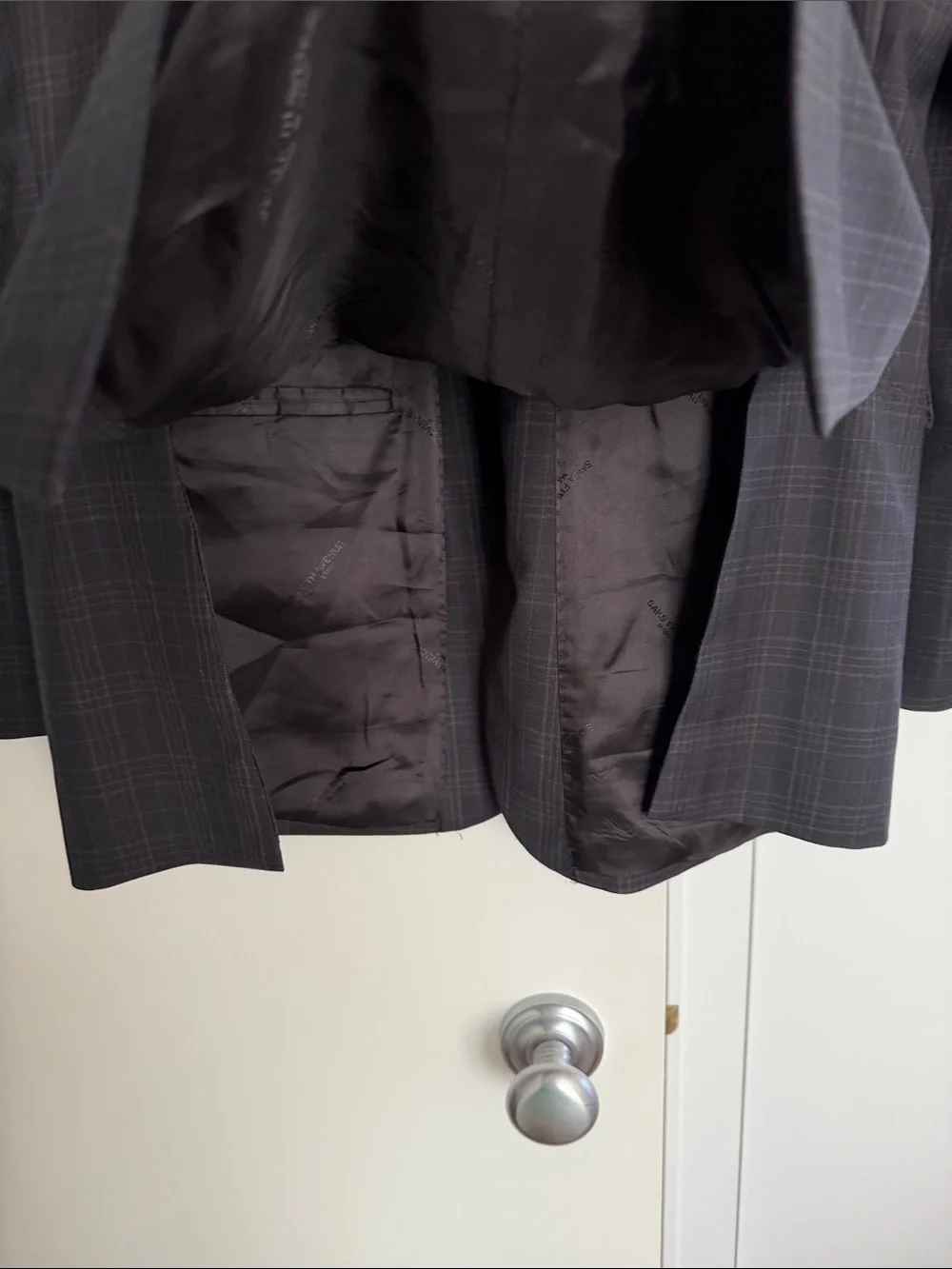 Zegna traveller Men's navy Windowpane Two-Button Blazer size 40